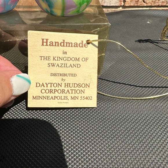 Swazi Candles Two Egg Shaped Floral Multicolored Handmade In Switzerland Candles - Picture 6 of 8